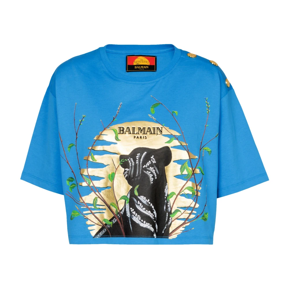 Balmain - Tops > T-Shirts - Blue - Balmain - Modalova
