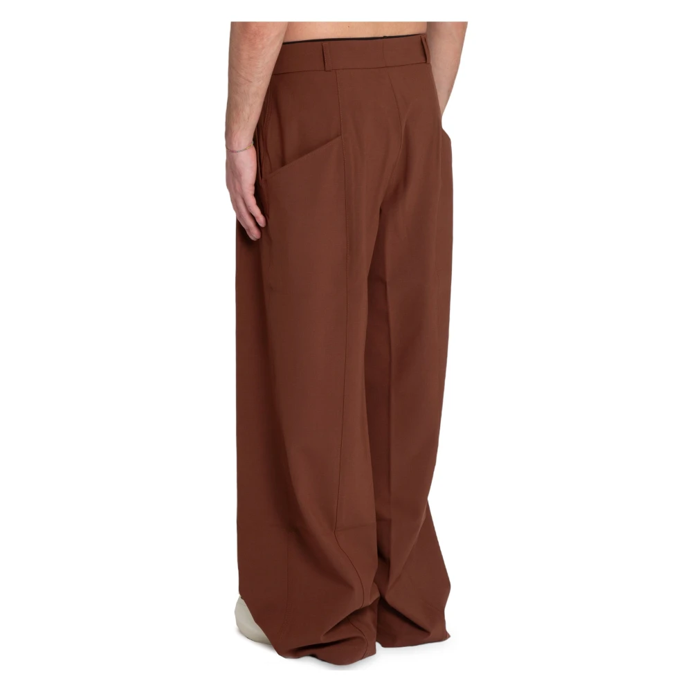 Bonsai Super Losse Wollen Broek in Glanzend Gember Brown Heren