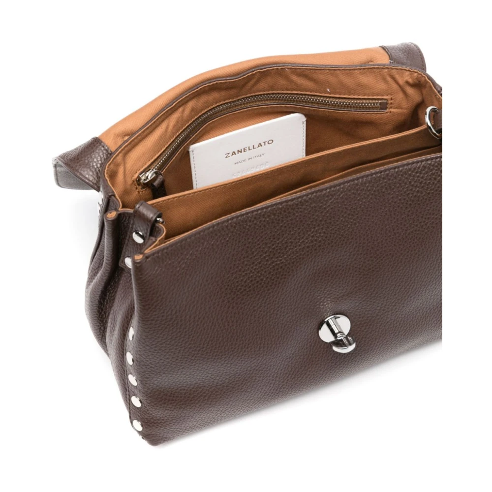 Zanellato Bruine Schoudertas met Overslag Brown Dames