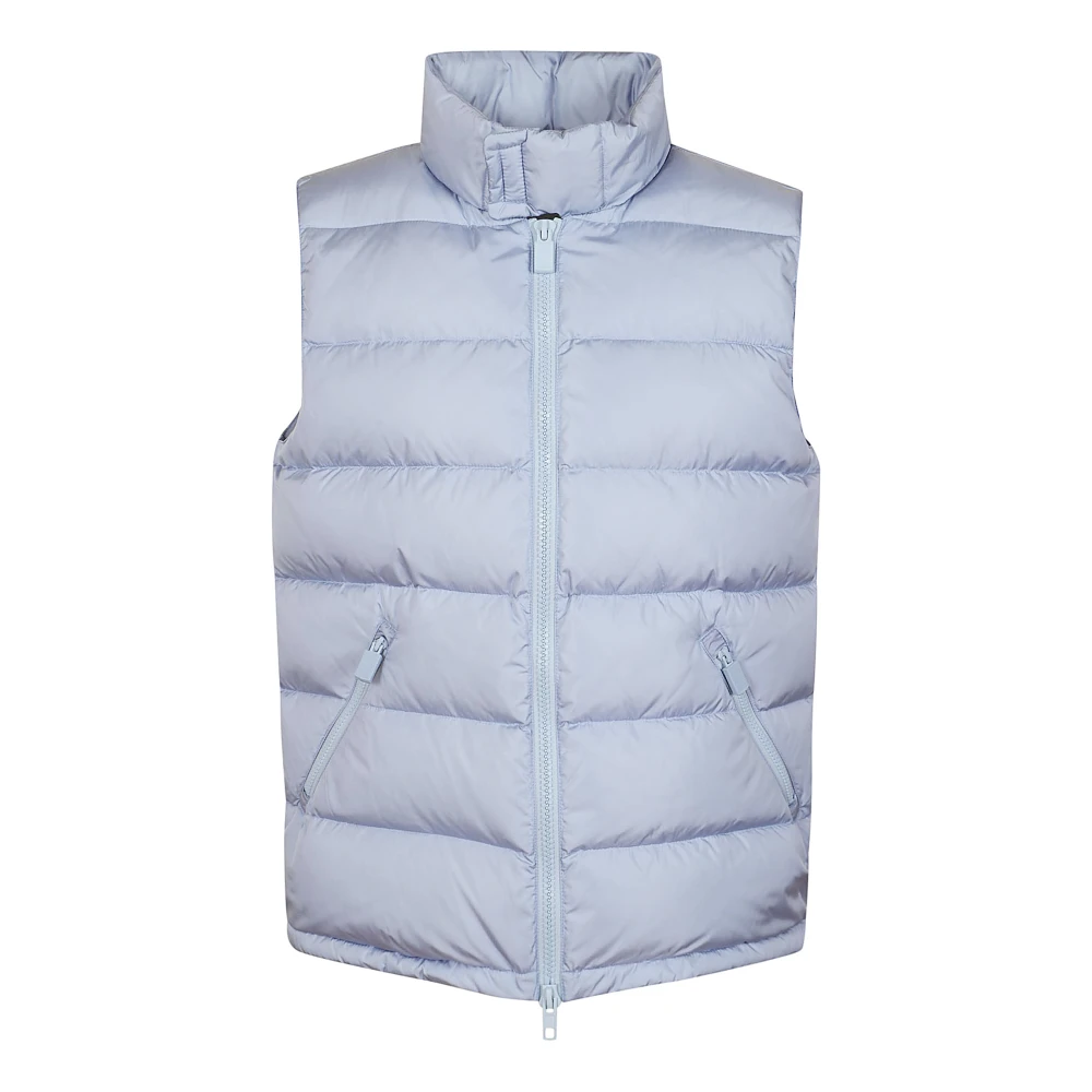 Aspesi Slanke Gewatteerde Blauwe Nylon Gilet Blue Heren