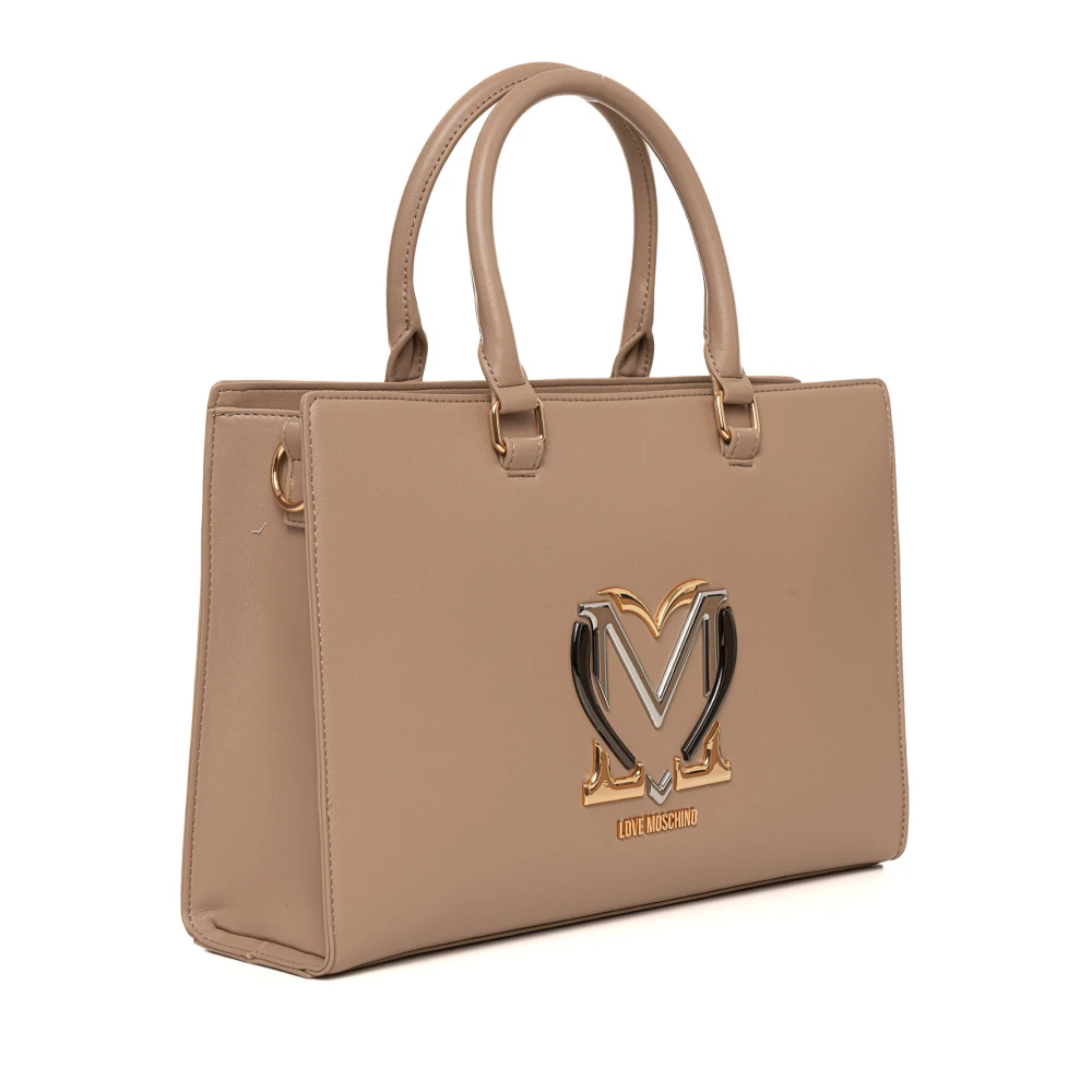 Love Moschino Stijlvolle Handtas met Afneembare Schouderband Beige Dames