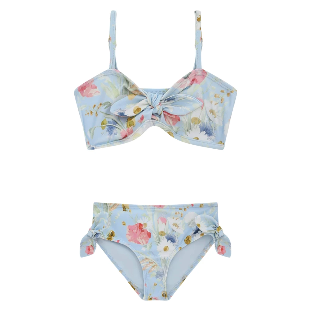 Zimmermann Girls Blue Kids Bikinis, 4 Y, Lucky Tie Bikini