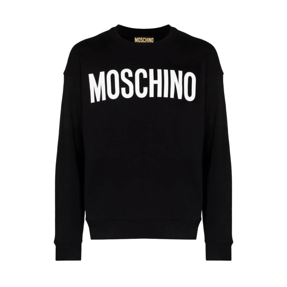 Moschino Zwart Logo Print Sweatshirt Black Heren