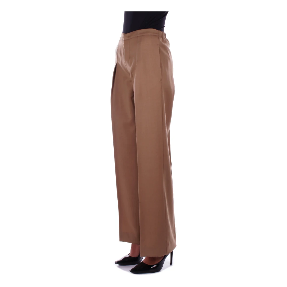 Dondup Bruine wollen broek met logo Brown Dames