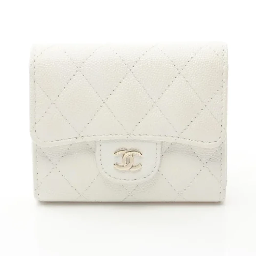 Chanel Vintage Pre-owned Leather wallets White Dames