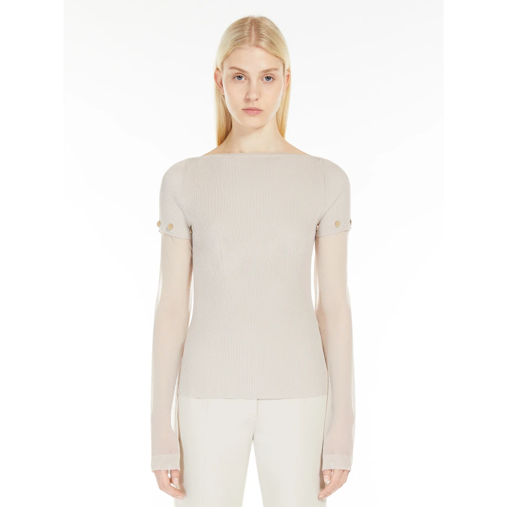 SPORTMAX Grijze Sweaters met Boothals Gray Dames