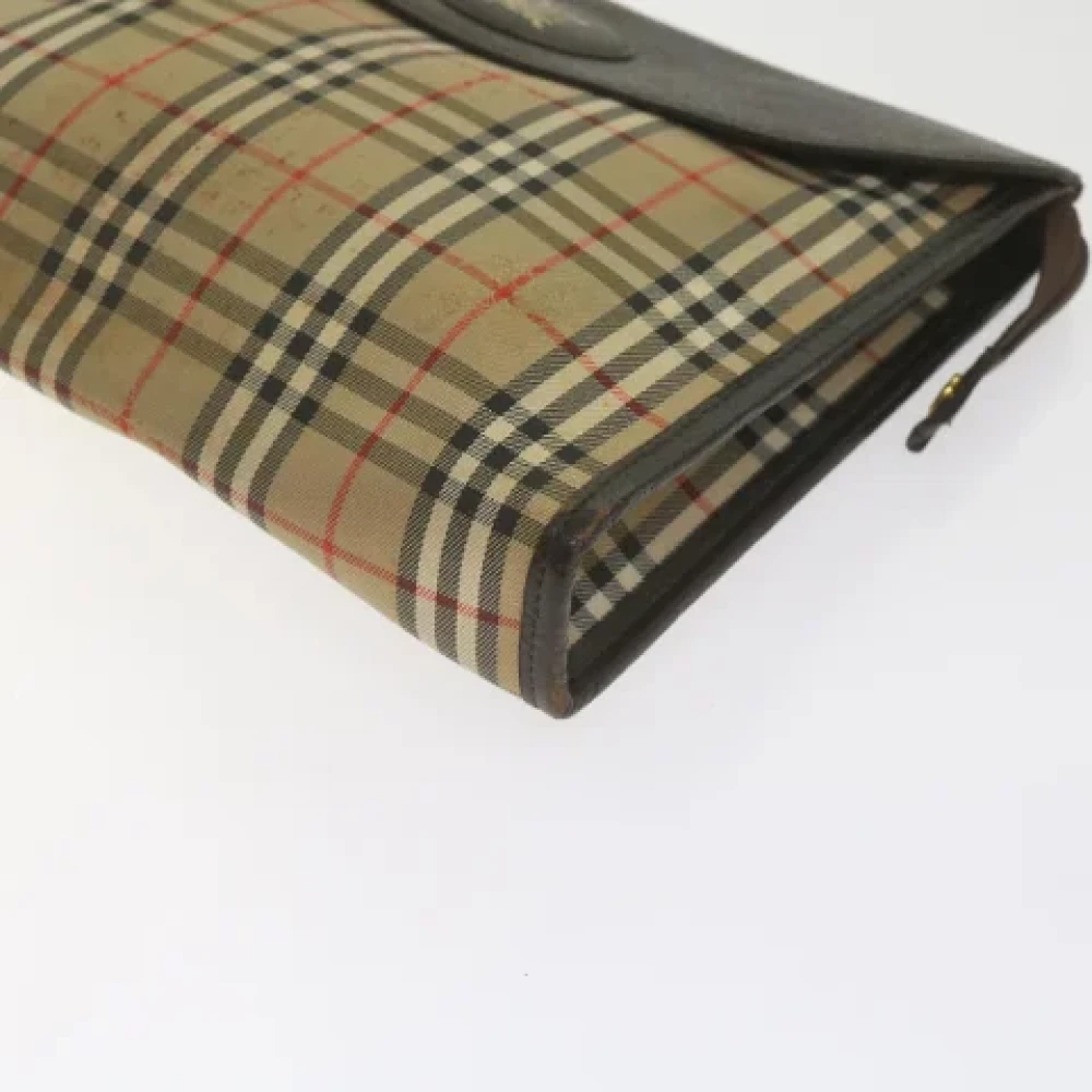 Burberry Vintage Pre-owned Canvas clutches Beige Dames