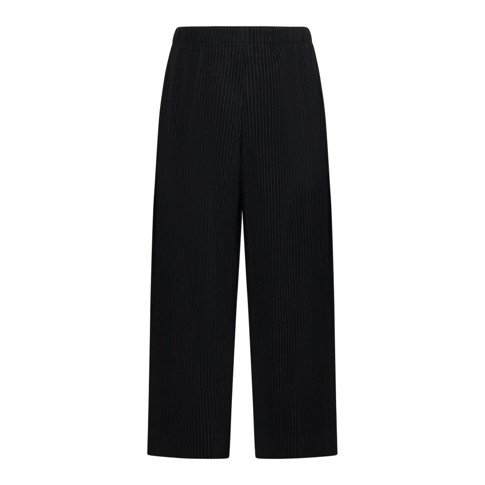 Issey Miyake Zwarte Geplooide Broek Black Heren