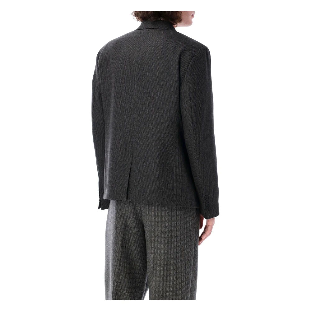 mfpen Donkergrijze Twist Single-Breasted Blazer Black Heren