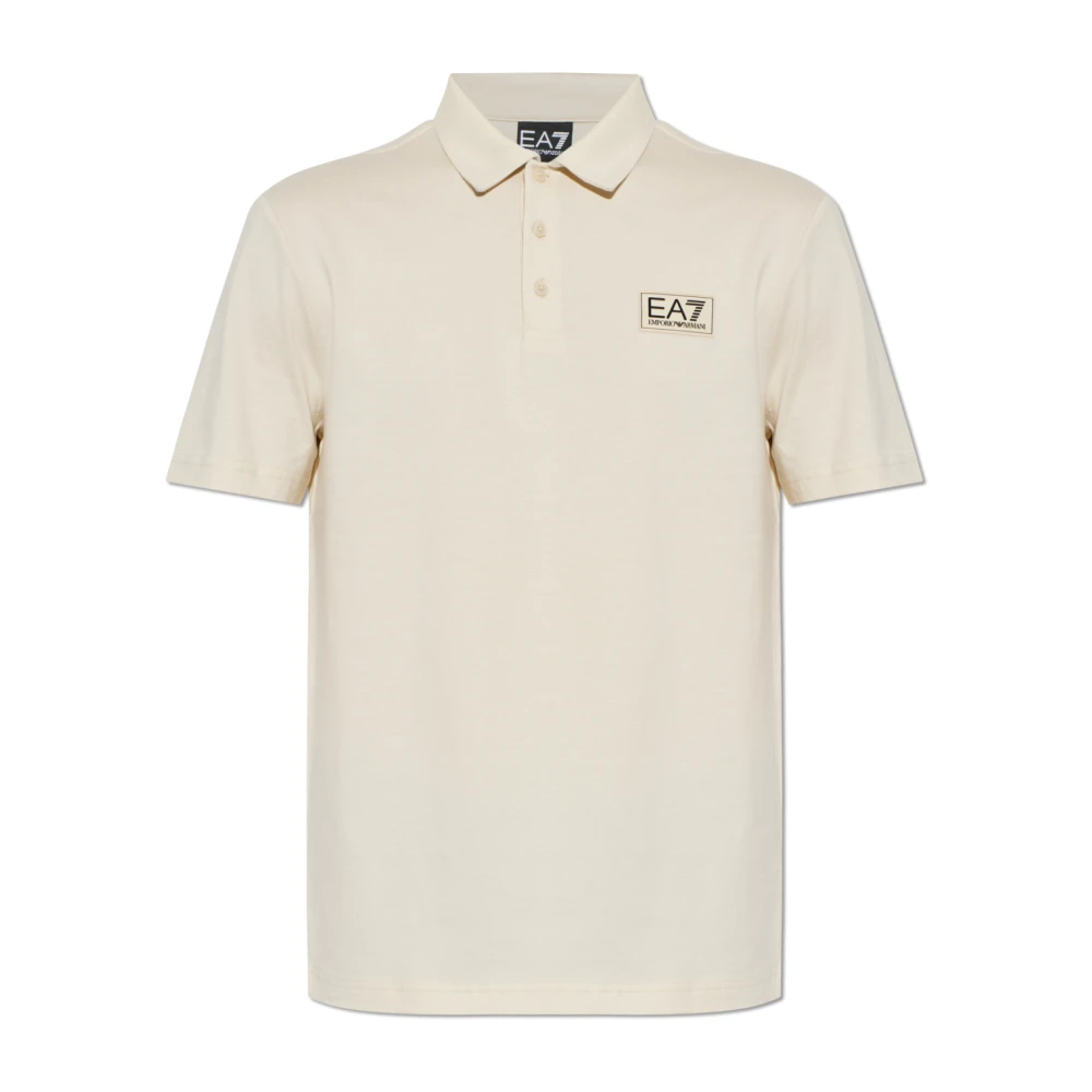 Emporio Armani Ea7 Uomo Beige - Polo Con Patch Logo - Tops - L