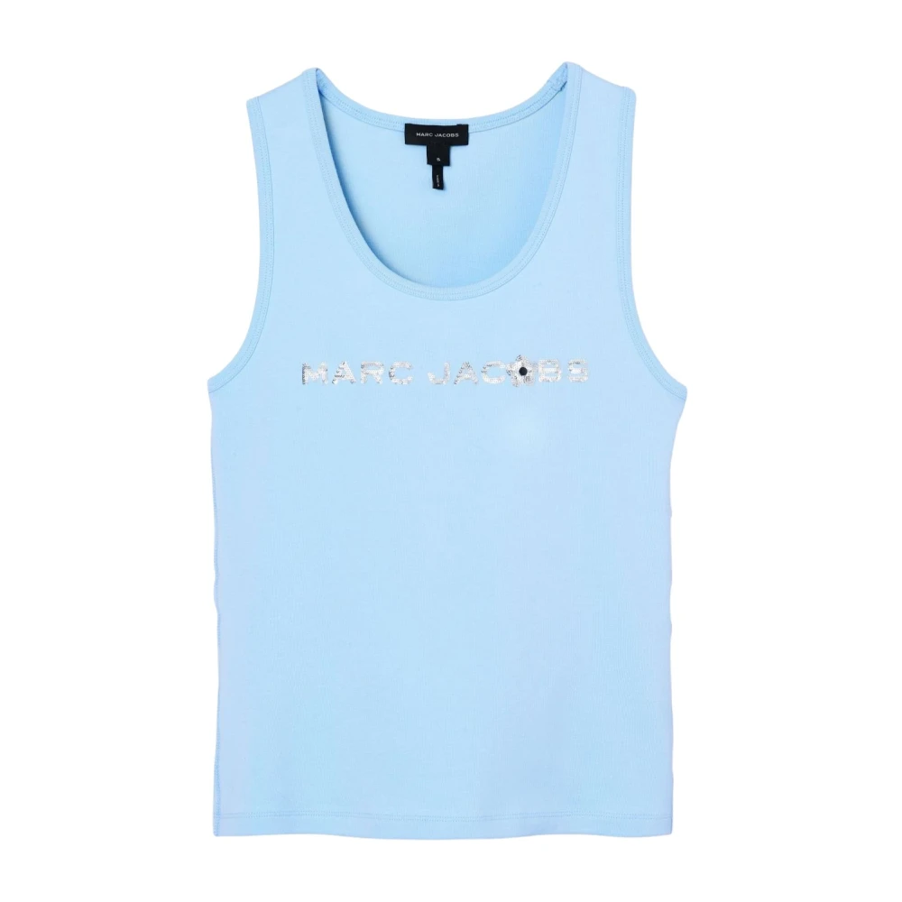 Marc Jacobs Blauwe Organische Katoen Paillet Tanktop Blue Dames