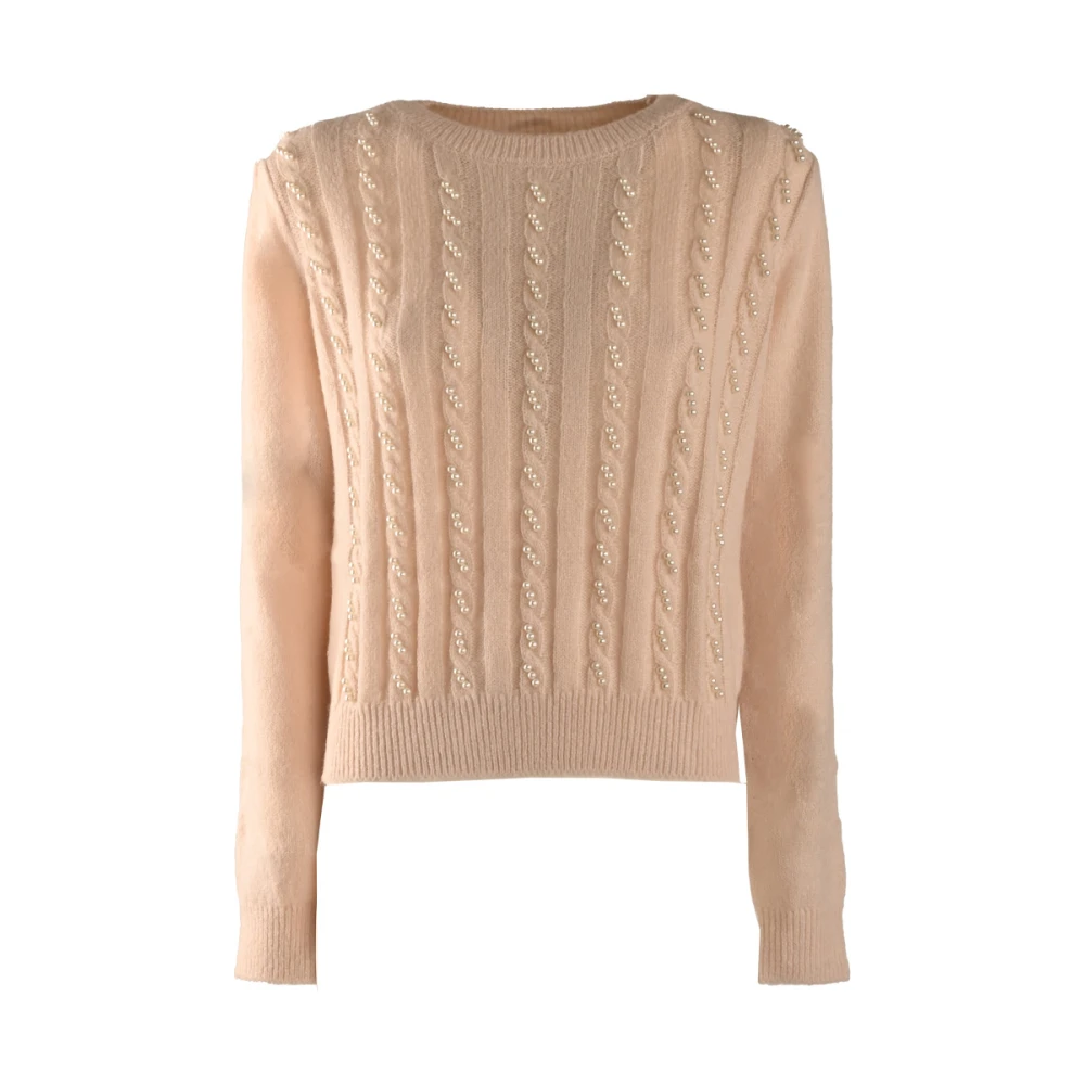Kocca Stijlvolle Acryl Gebreide Truien en Sweaters Beige Dames