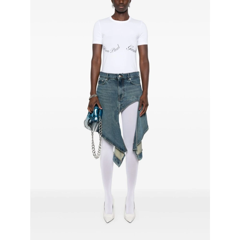 Jean Paul Gaultier Logo Print Crew Neck T-shirt White Dames