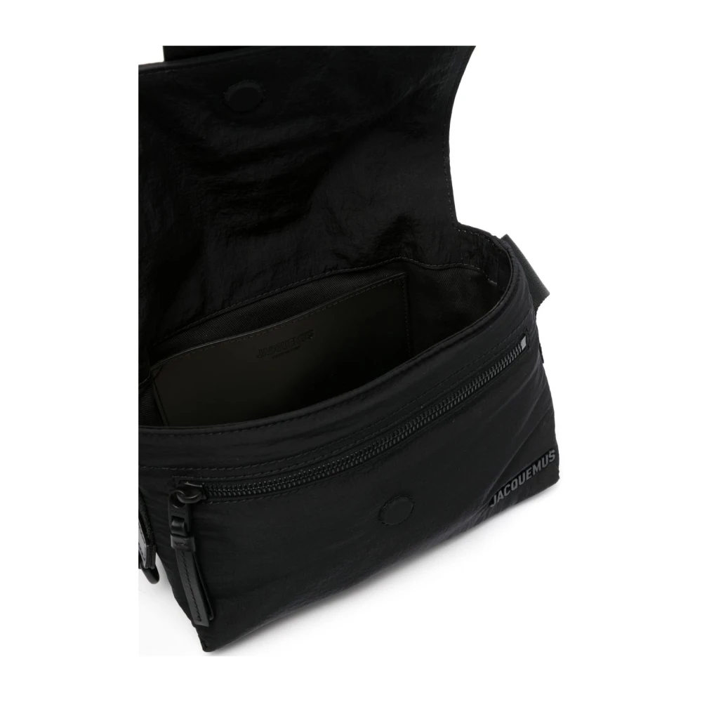 Jacquemus Zwarte Leren Schoudertas Black Heren