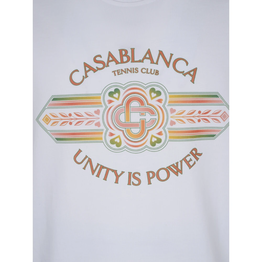 Casablanca Unity Is Power Printed T-Shirt White Heren