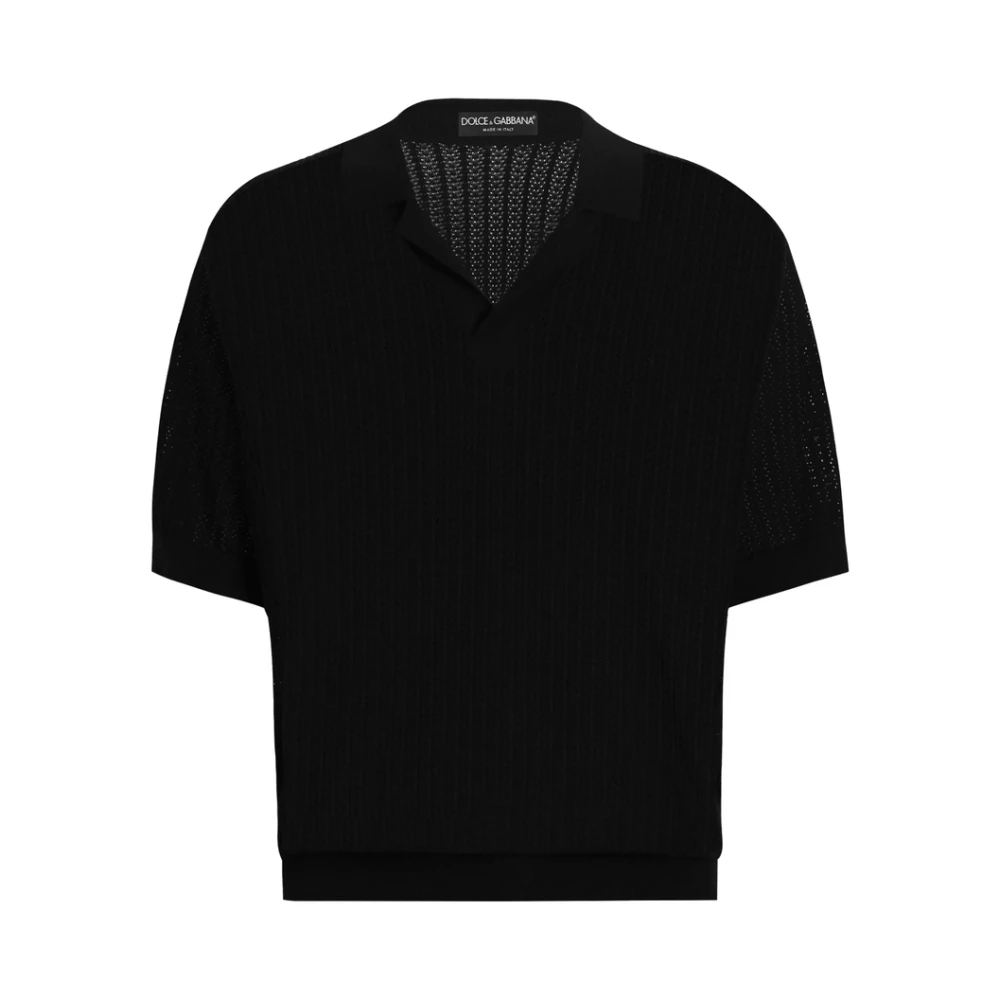 Dolce & Gabbana Zwarte korte mouw trui Black Heren