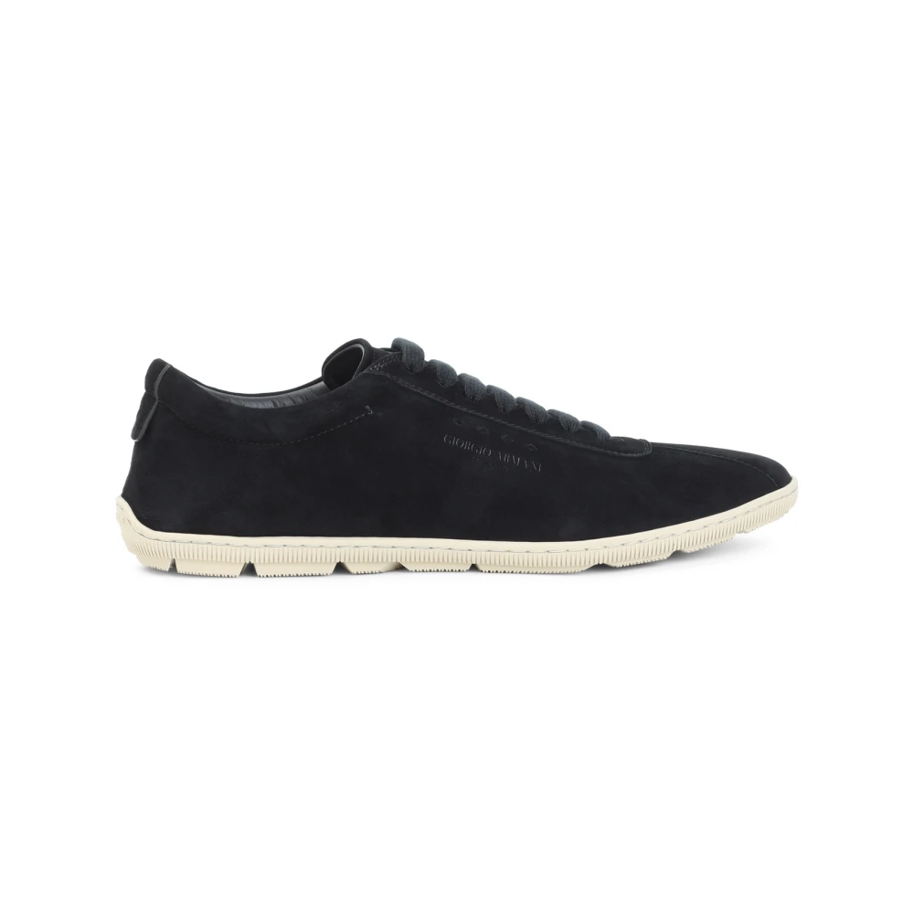 Giorgio Armani Goat Leather Sneakers Heren Schoenen Zwart