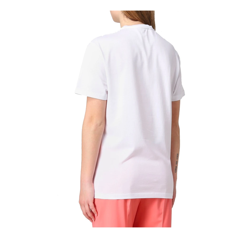 Versace Stijlvolle witte katoenen T-shirt met logo White Dames