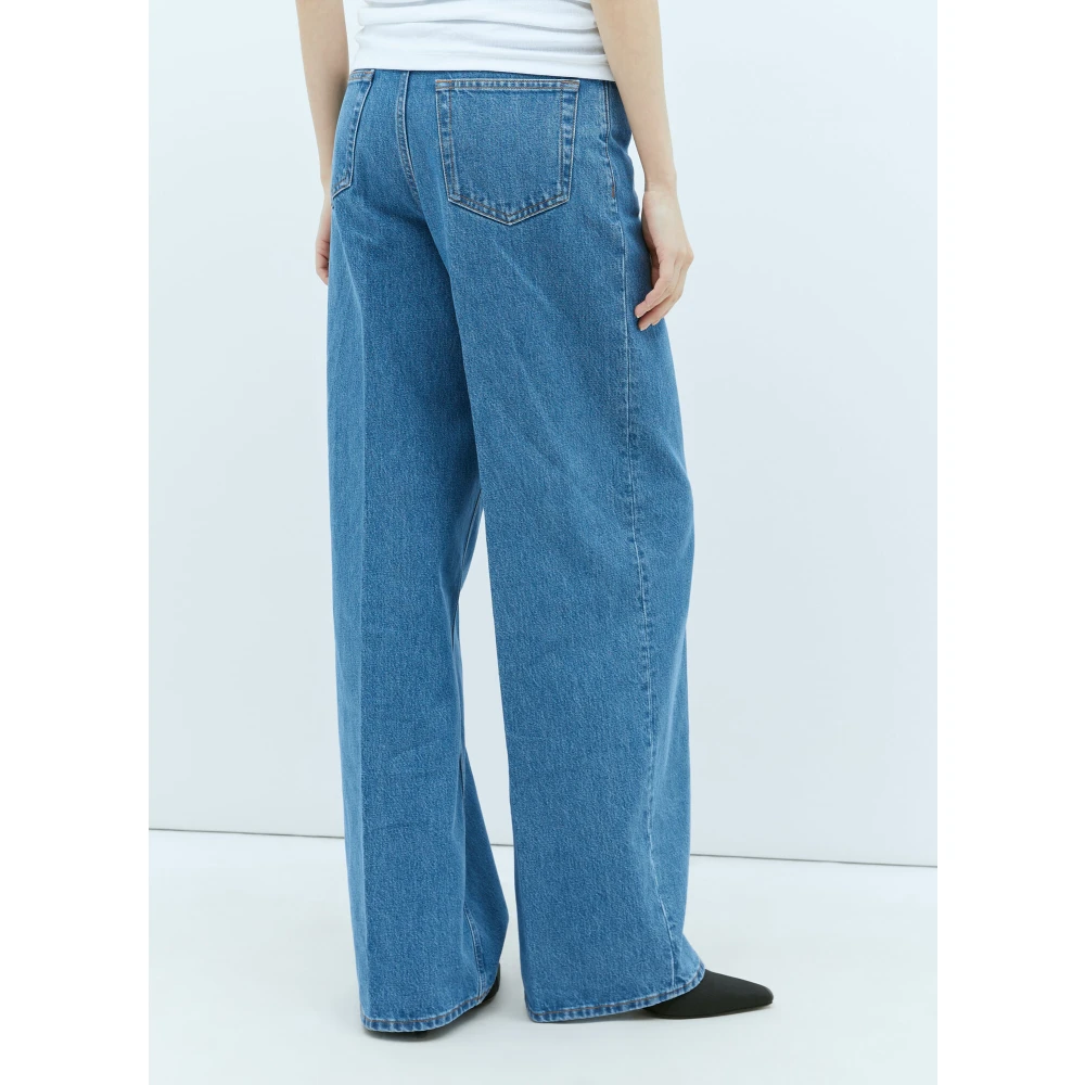 TotêMe Mid Rise Wide Leg Jeans Blue Dames
