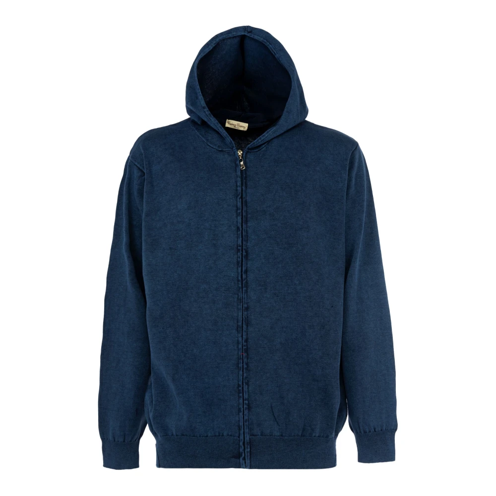 Cashmere Company Heren hoodie blauw saffier outlet prijs Blue Heren