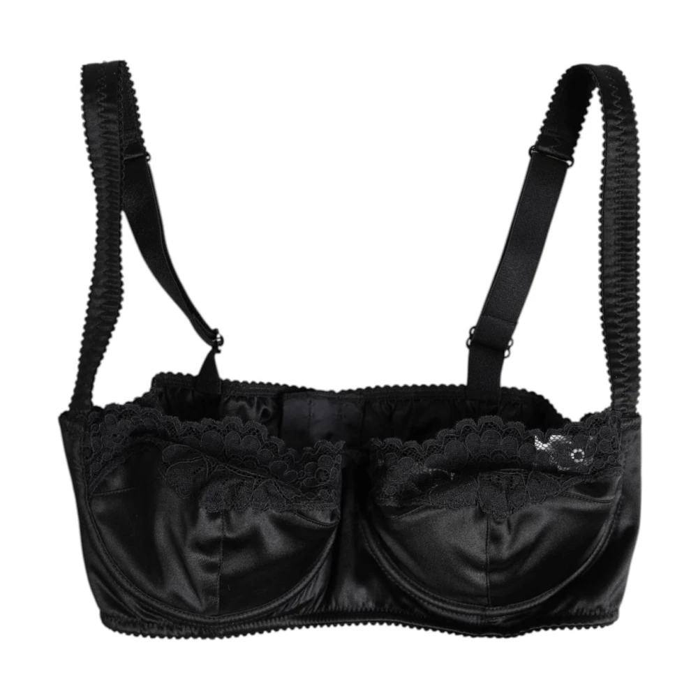 Dolce & Gabbana Women's Black Silk Balconette Bra With Semi Pad