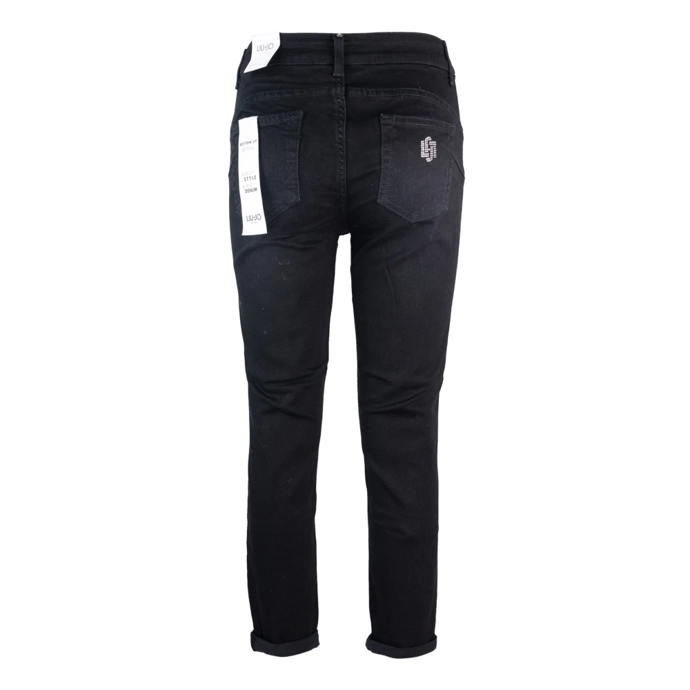 Liu Jo Hoge Taille Skinny Denim Jeans Black Dames