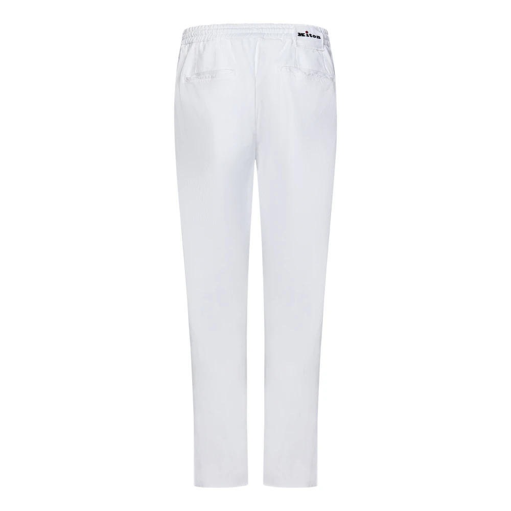 Kiton Witte broek met taps toelopende pijpen White Heren
