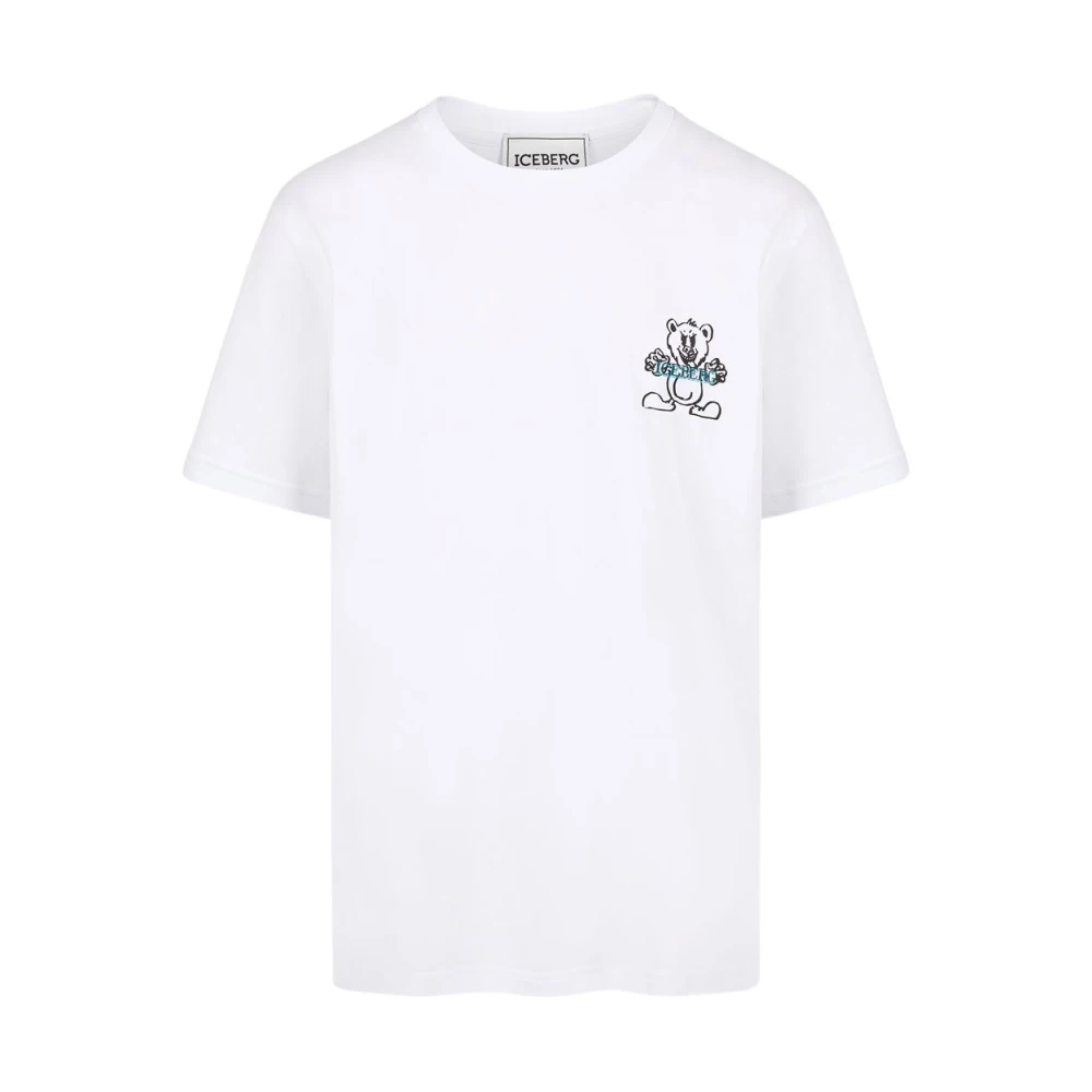 Iceberg Logo Print T-Shirt White Heren
