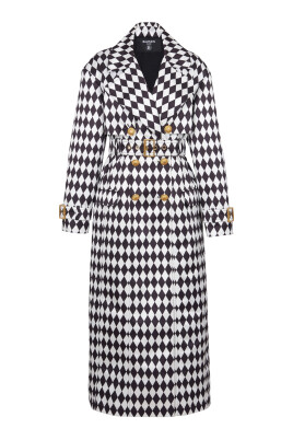diamond-print-belted-trench-coat