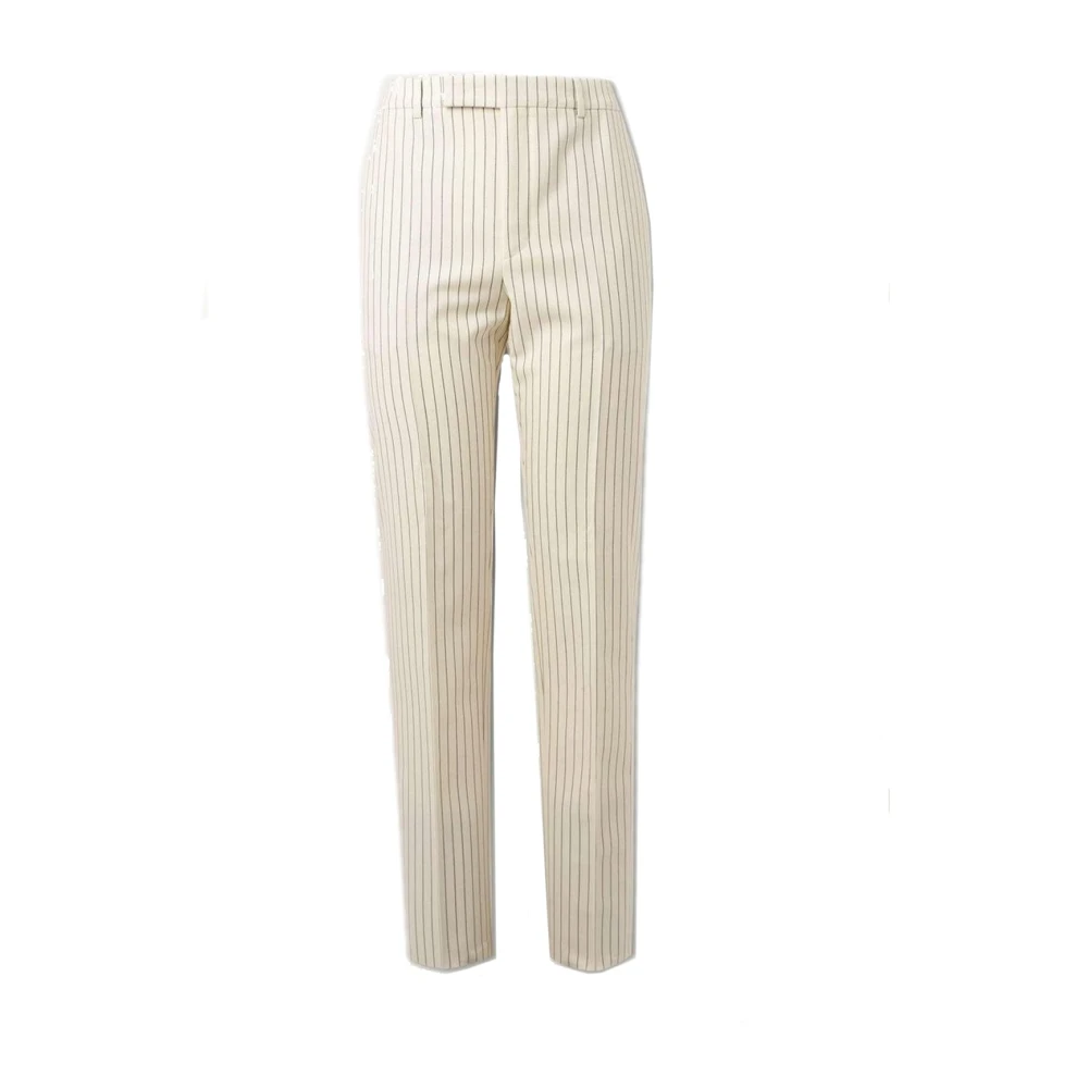Celine Witte Wol Gestreepte Flare Broek White Heren