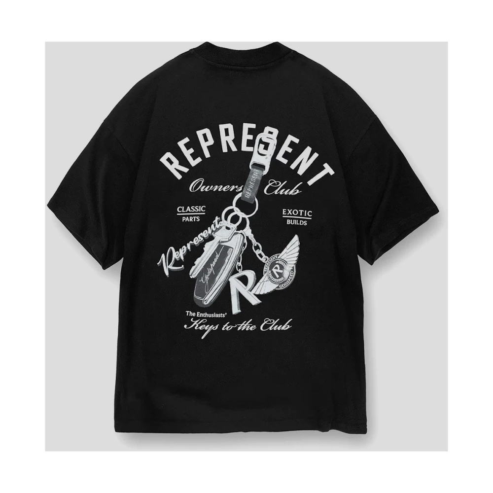 Represent Katoenen T-shirt met Print Black Heren