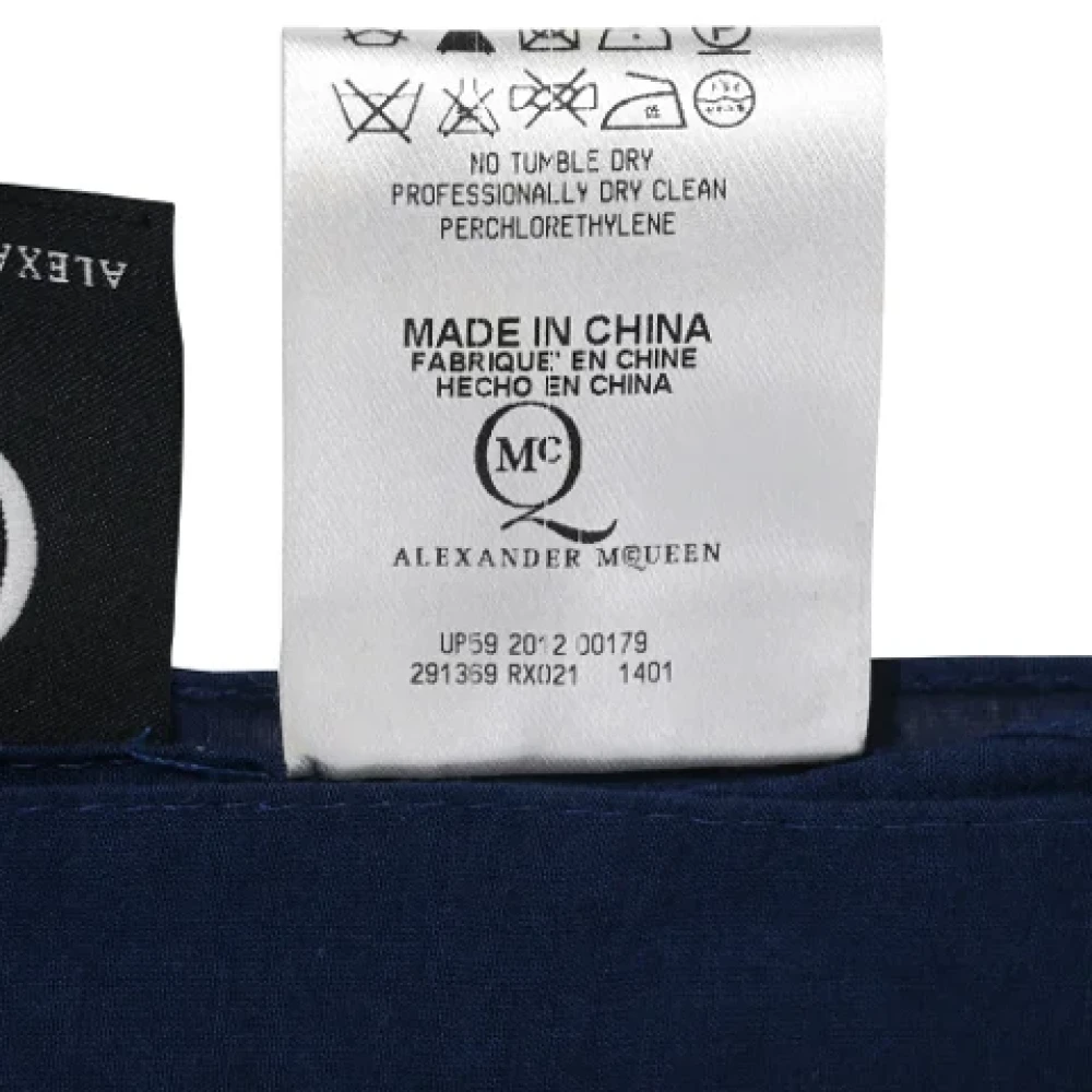 Alexander McQueen Pre-owned Cotton scarves Blue Dames