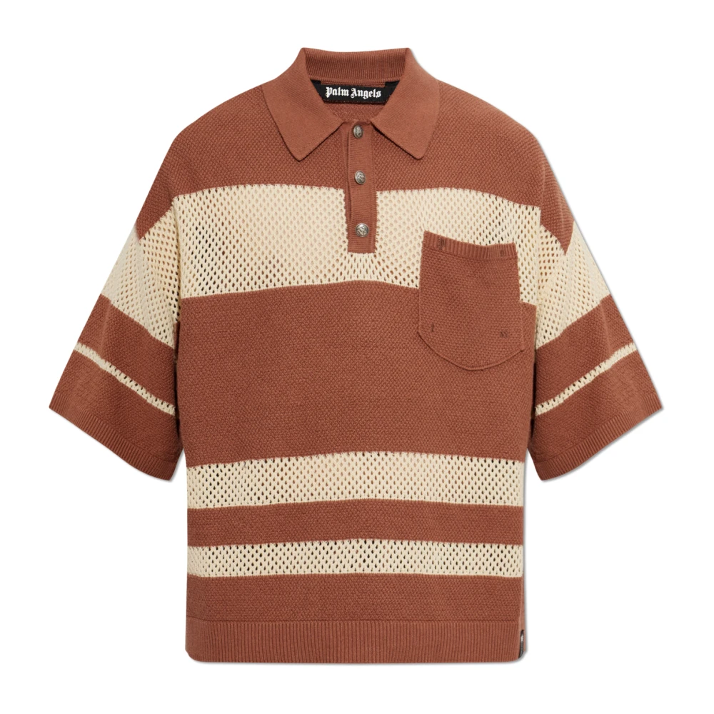 Palm Angels Mannelijk Bruin Tops Heren, Xl, Logo Polo