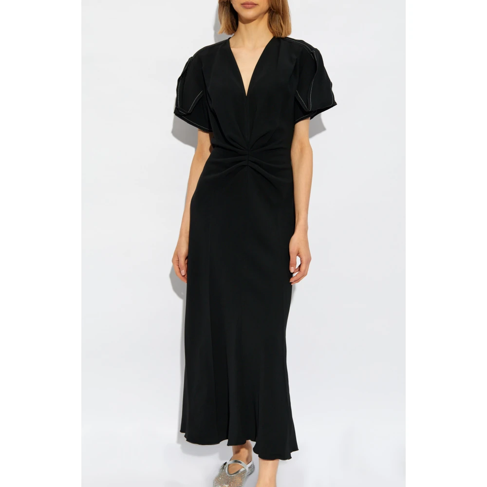 Victoria Beckham V-hals jurk Black Dames