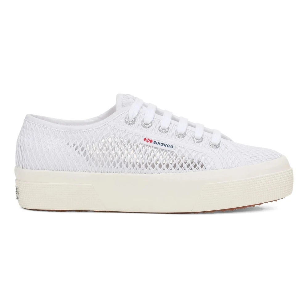 Superga Mannelijk Geel Schoenen Heren, 40 Eu, Witte Mesh Sneakers