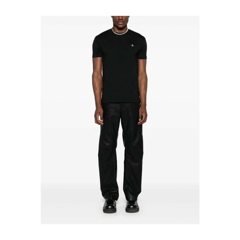 Vivienne Westwood Zwarte Katoenen Orb Logo T-shirts Black Dames