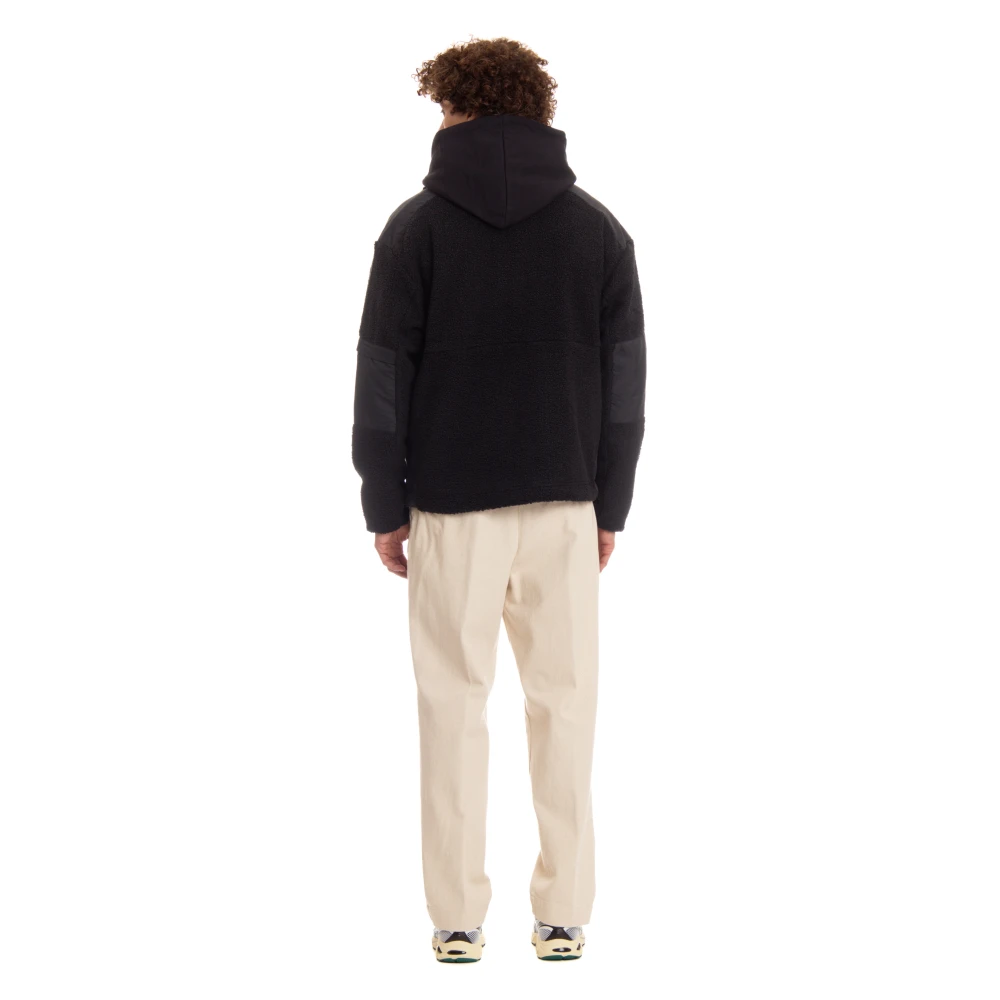 Cotopaxi Zwarte Trekkingstijl Jas met Nylon Details Black Heren