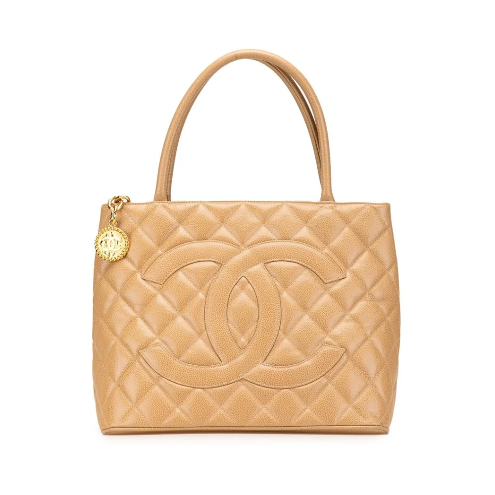 Chanel Vintage Women's Brown Pre-Owned Chanel Quilted Caviar Leather Tote
