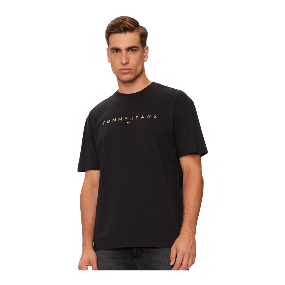 Tommy Jeans Geborduurd logo T-shirt Zwart Black Heren