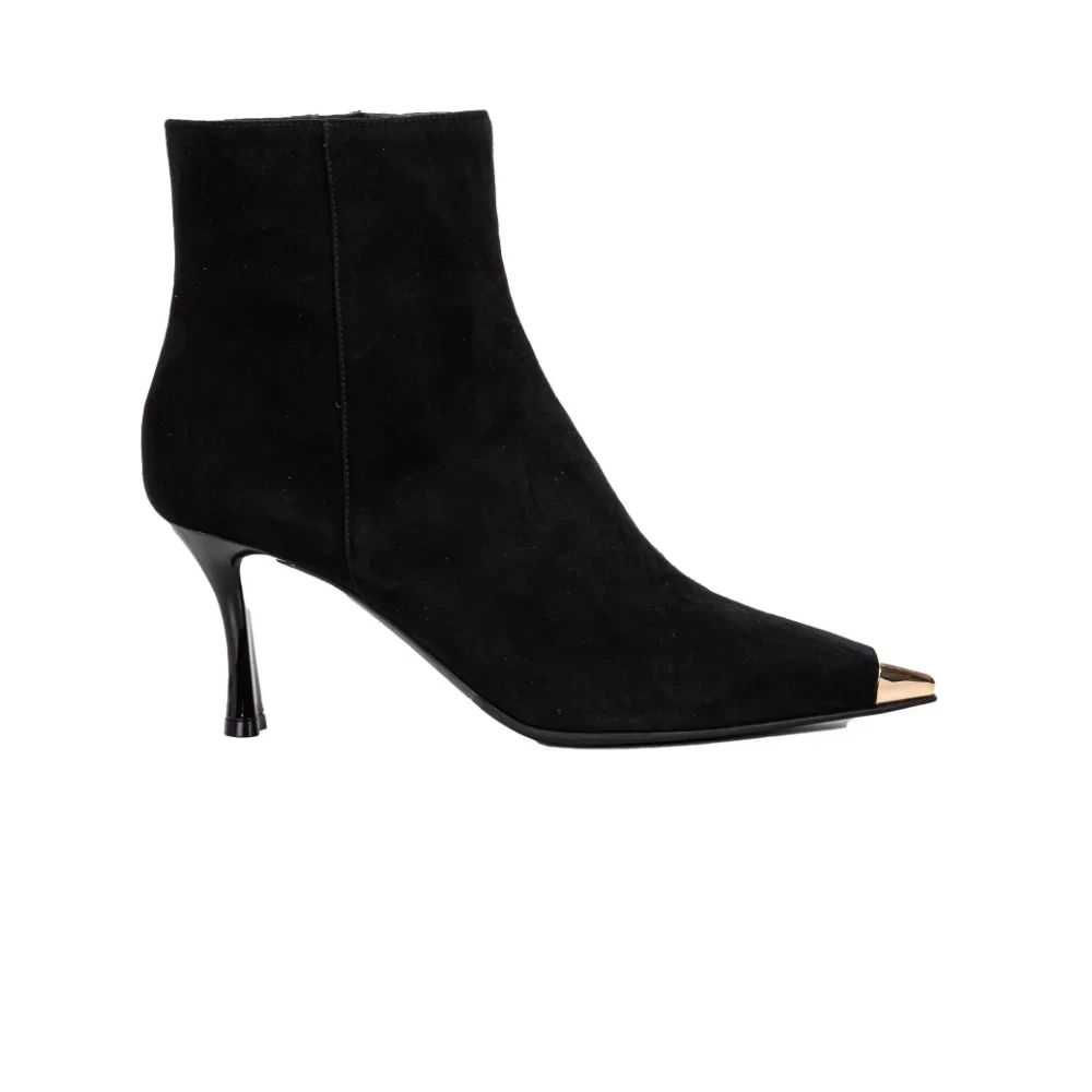 Baldinini Women's Black Suede Heeled Ankle Boots