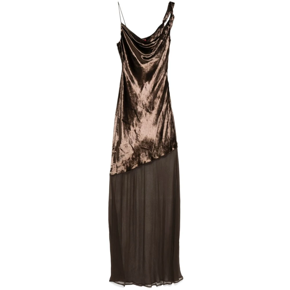Staud Asymmetrische Maxi Jurk Brown Dames