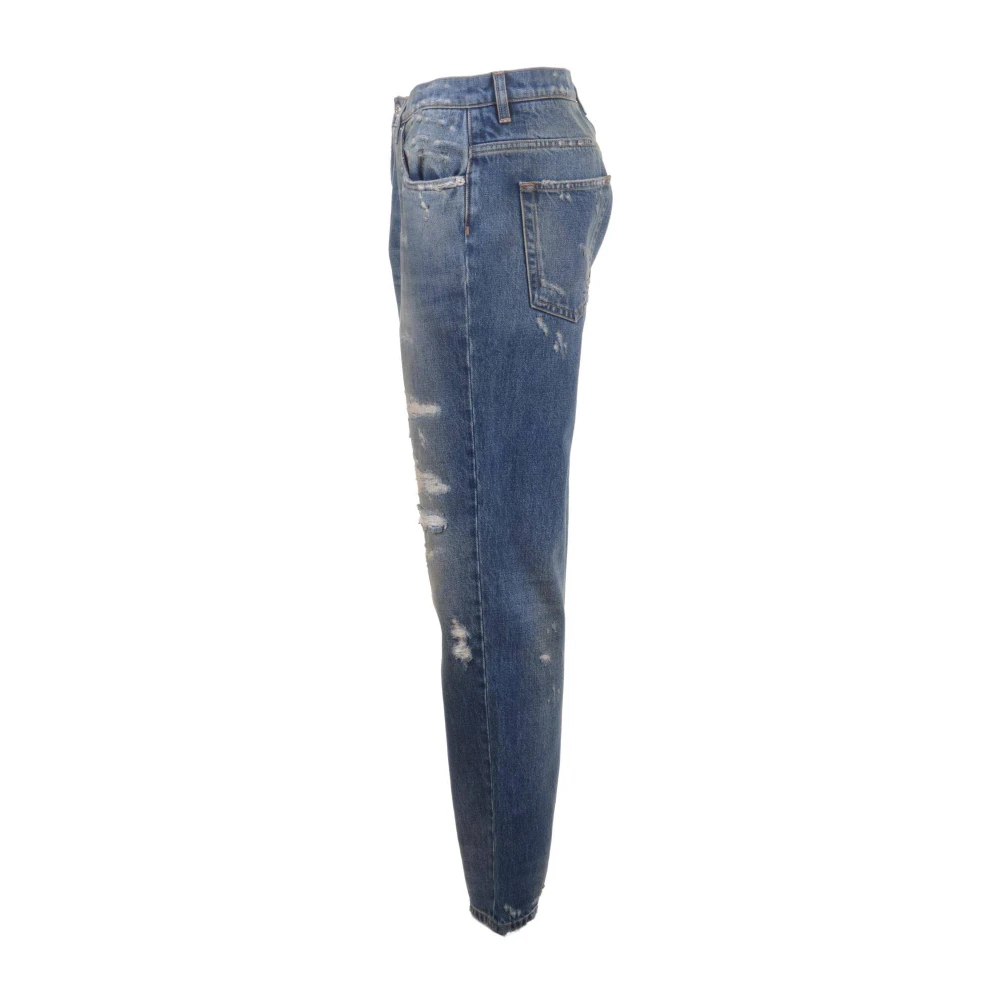 Dolce & Gabbana Heren Versleten Denim Jeans Blue Heren