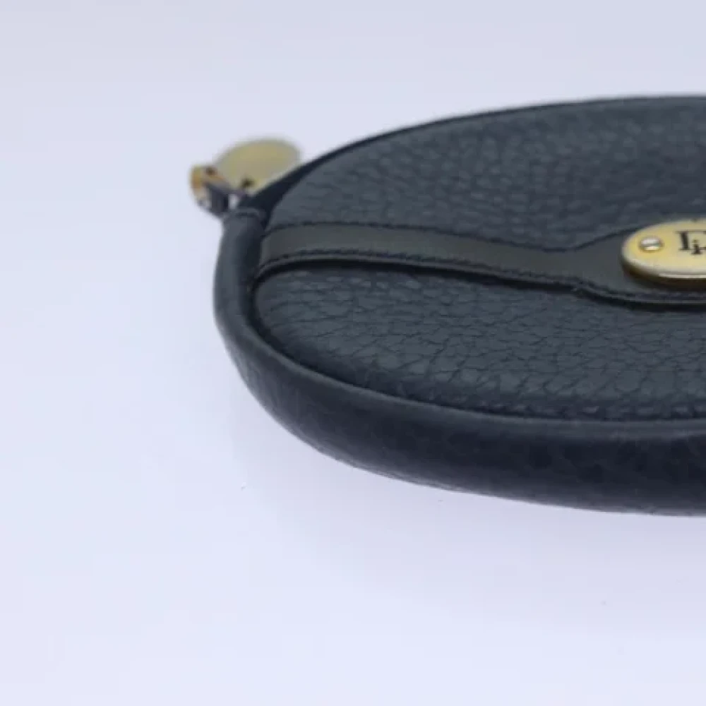 Dior Vintage Pre-owned Leather wallets Blue Dames