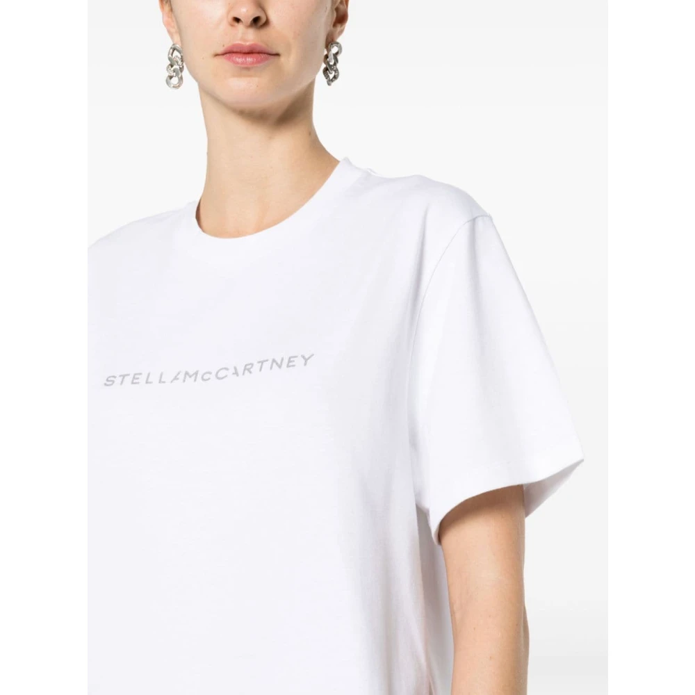 Stella Mccartney Logo Print Witte T-shirts en Polos White Dames