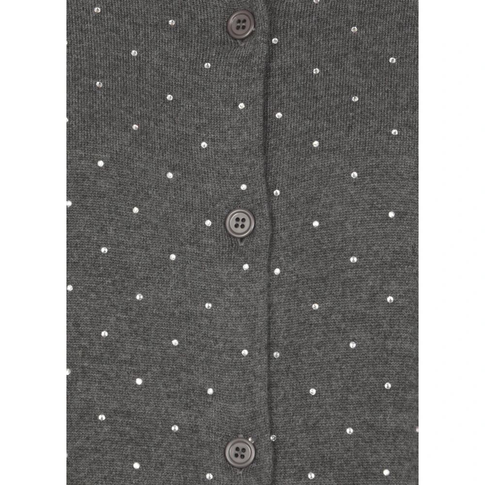 Fabiana Filippi Grijze Wollen Vest met Strass Gray Dames