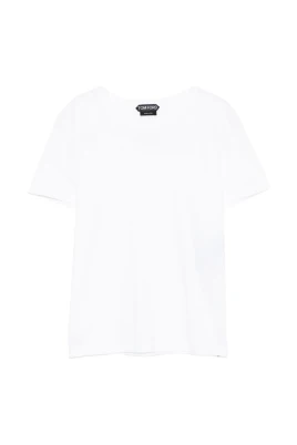 T-shirt i bomullsjersey med ton-i-ton TF-broderad logotyp