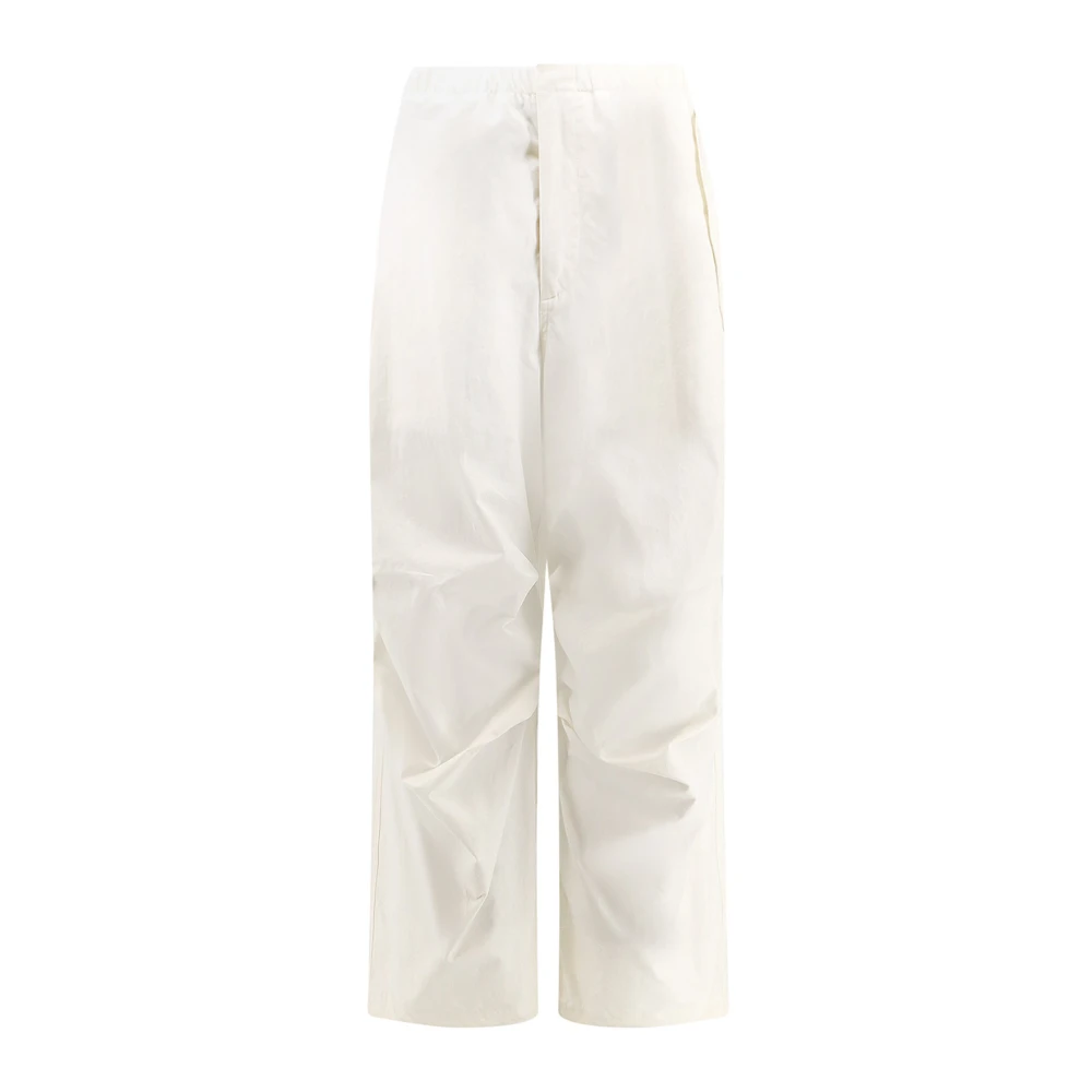 Jil Sander Witte katoenen broek met knoopsluiting White Heren
