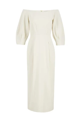 Elegant Linne Midi Klänning