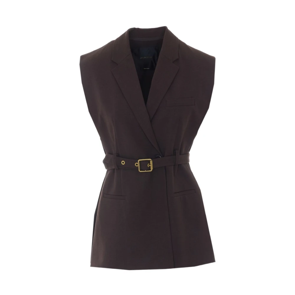 Pinko , Waistcoats, Female, Brown, Xs, Vests
