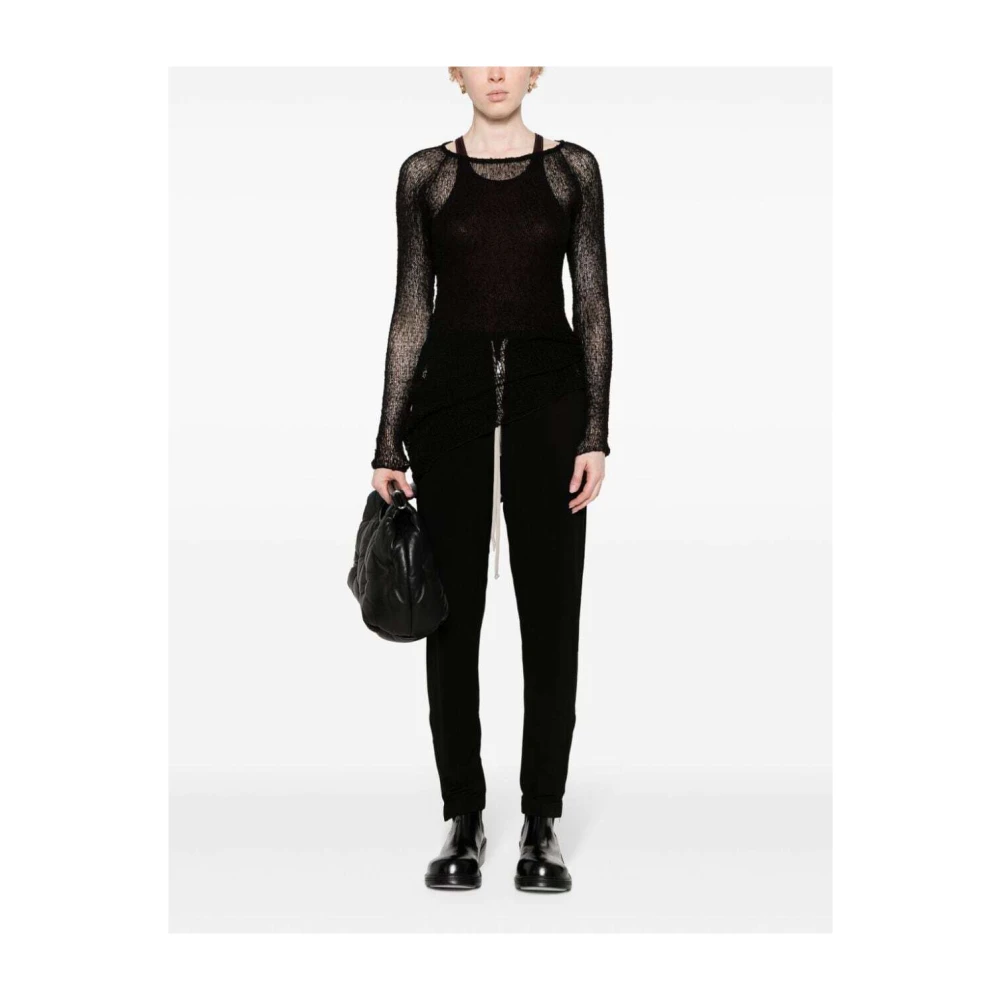 Rick Owens Black Drop Crotch Track Pants Black Dames